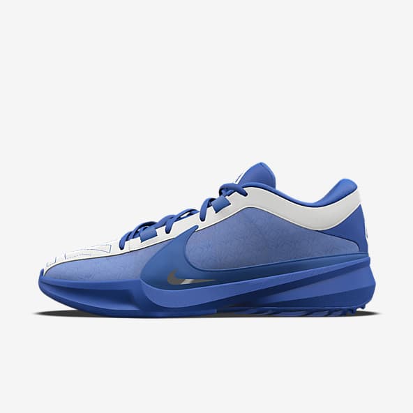Blue leather nike shoes store